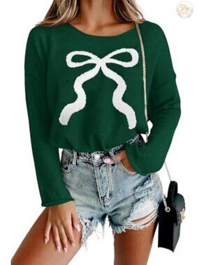 Christmas Sweater Long Sleeve Knitted Pullover Funny Holiday Graphic Top